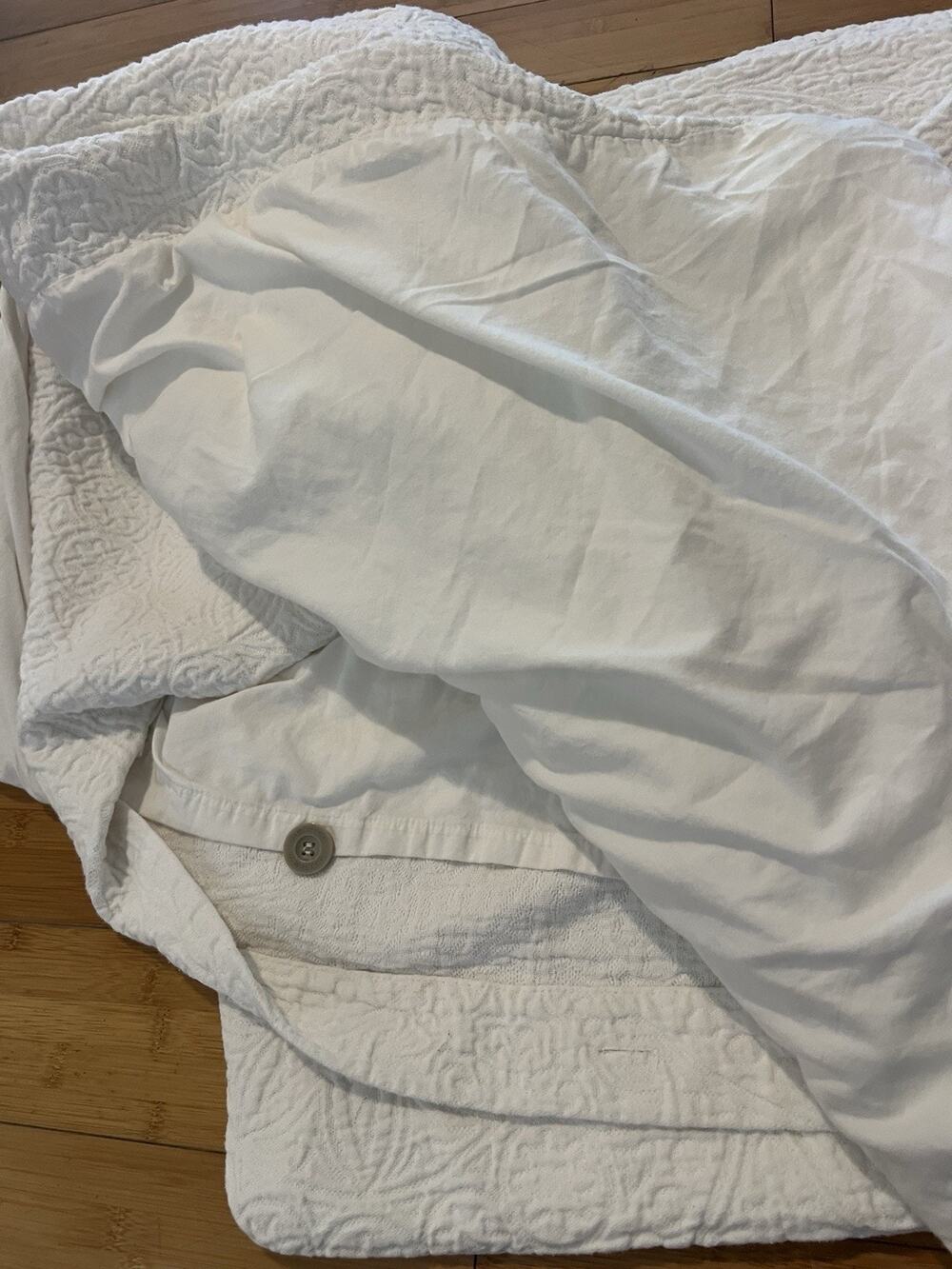 Threshold Floral Matelasse Duvet Cover White Full 92x80” 100% Cotton Very Heavy